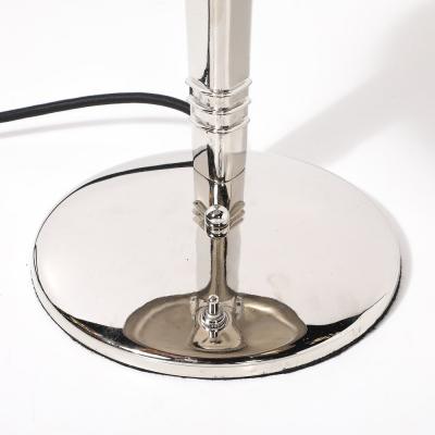 Norman Bel Geddes Art Deco Streamlined Nickel Cobra Table Lamp by Norman Bel Geddes for Faries