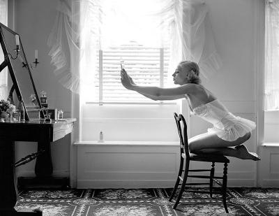 Norman Parkinson Model posing for perfume advert
