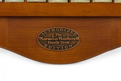 Norman Rockwell American Mid Century Porcelain Plate and Tile Wooden Wall Calend