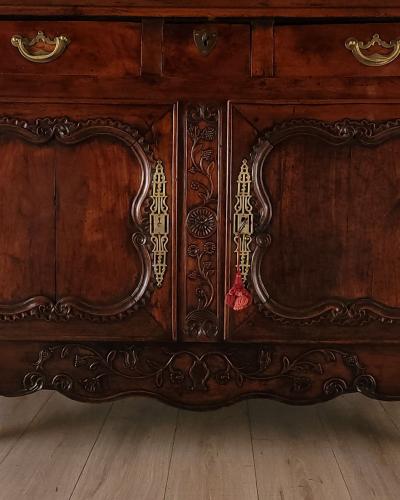 Normandy Walnut Buffet Deux Corps France circa 1780