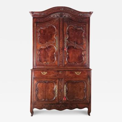 Normandy Walnut Buffet Deux Corps France circa 1780