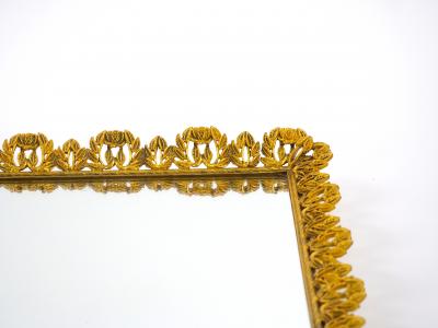 North American Gilt Metal and Mirrored Vanity or Serving Tray 1970s