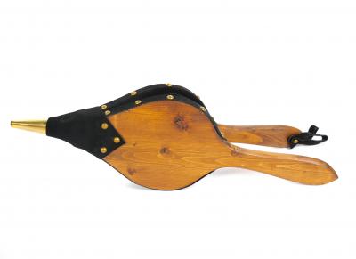 North American Hand Carved Wood Brass Fireplace Bellows