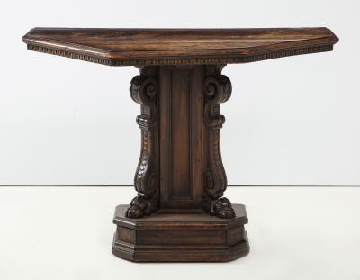 North Italian Baroque Carved Walnut Console Table 17th 18th Century