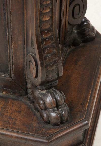 North Italian Baroque Carved Walnut Console Table 17th 18th Century