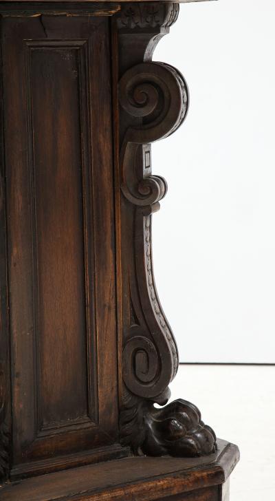 North Italian Baroque Carved Walnut Console Table 17th 18th Century