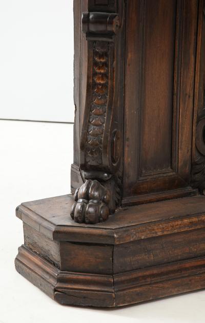 North Italian Baroque Carved Walnut Console Table 17th 18th Century