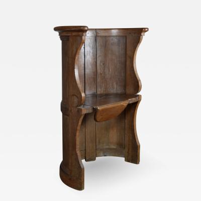 Northern European Baroque 17th Century Barrel Back Seat or pew