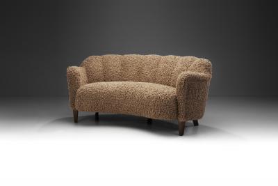 Northern European Curved Three seater Sofa Europe ca 1950s