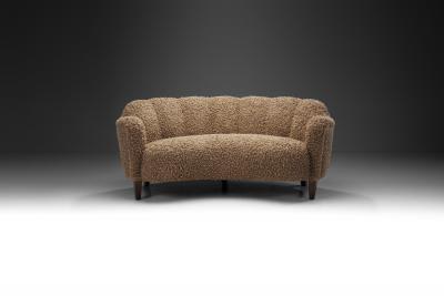Northern European Curved Three seater Sofa Europe ca 1950s