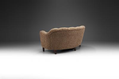 Northern European Curved Three seater Sofa Europe ca 1950s