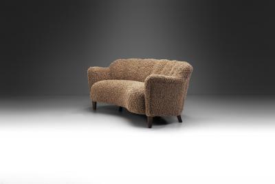 Northern European Curved Three seater Sofa Europe ca 1950s