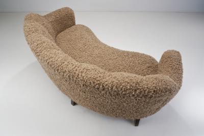 Northern European Curved Three seater Sofa Europe ca 1950s