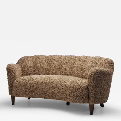 Northern European Curved Three seater Sofa Europe ca 1950s