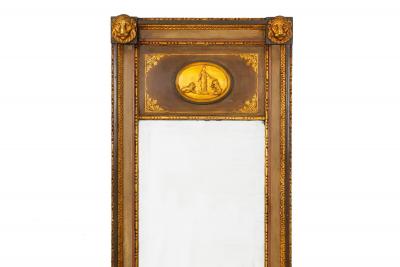 Northern European Neoclassical Painted Antique Pier Mirror 19th Century