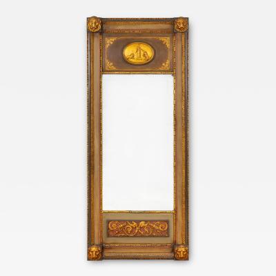 Northern European Neoclassical Painted Antique Pier Mirror 19th Century