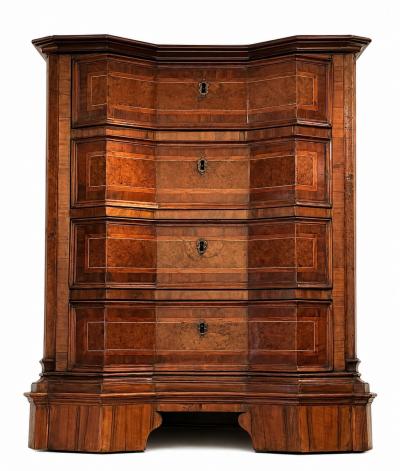 Northern Italian Louis XVI Burl Walnut Marquetry Commode Circa 1770