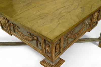 Northern Italian Neo Classic Faux Marble Center Table