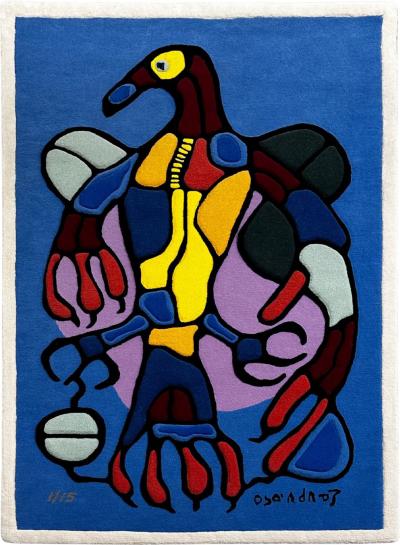 Norval Morrisseau Astral Thunderbird Wall Hanging Tapestry Signed 1970