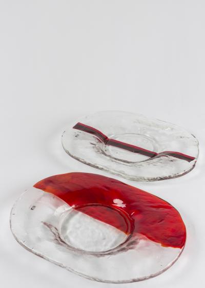 Noti Massari Pair of Murano Glass Centerpieces by Noti Massari for Fratelli Toso