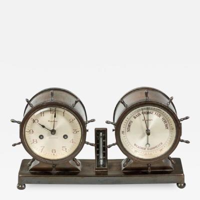 Novelty nautical clock and barometer set