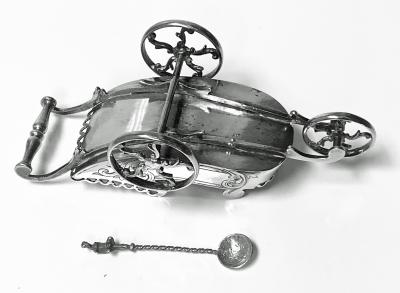 Novelty silver plate Chariot Carriage Continental C 1870