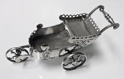 Novelty silver plate Chariot Carriage Continental C 1870