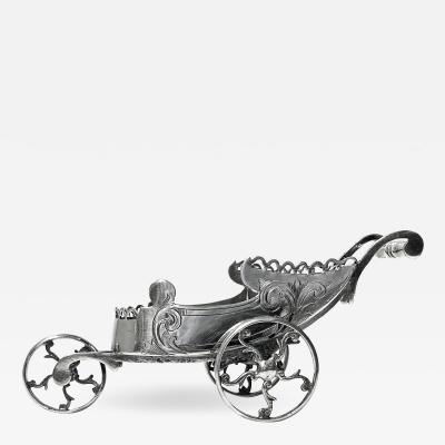 Novelty silver plate Chariot Carriage Continental C 1870
