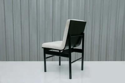 Novo Rumo Brazilian Modern 6 Chair Set in Off White Velvet Ebony Hardwood Novo Rumo 1960