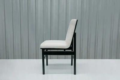 Novo Rumo Brazilian Modern 6 Chair Set in Off White Velvet Ebony Hardwood Novo Rumo 1960