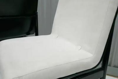 Novo Rumo Brazilian Modern 6 Chair Set in Off White Velvet Ebony Hardwood Novo Rumo 1960