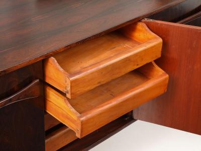 Novo Rumo Brazilian Modern Rosewood Credenza With Bow Design by Novo Rumo 1960s 