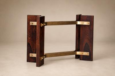 Novo Rumo Brazilian Modern Sideboard in Rosewood Brass Glass Novo Rumo Brazil