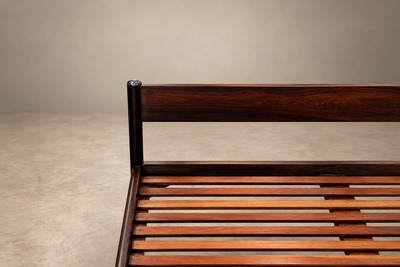 Novo Rumo Sculpted Daybed in Solid Rosewood Mohair by Novo Rumo Brazil Lot 1146