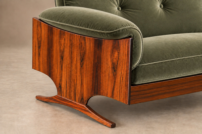 Novo Rumo Sculpted Sofa in Rosewood Celadon Mohair by Novo Rumo Brazil 1960s Lot 365