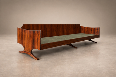 Novo Rumo Sculpted Sofa in Rosewood Celadon Mohair by Novo Rumo Brazil 1960s Lot 365