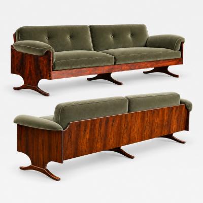 Novo Rumo Sculpted Sofa in Rosewood Celadon Mohair by Novo Rumo Brazil 1960s Lot 365