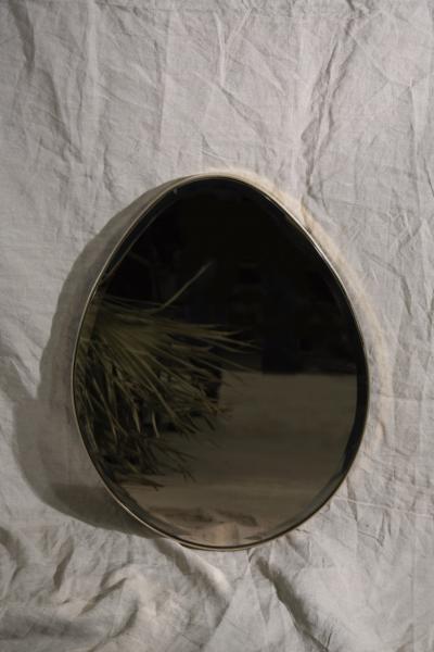Novocastrian English Contemporary Egg Shaped Wall Mirror