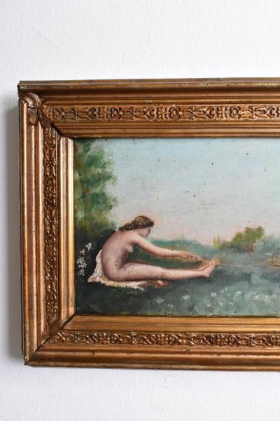 Nude bather symbolist painting 1900s 