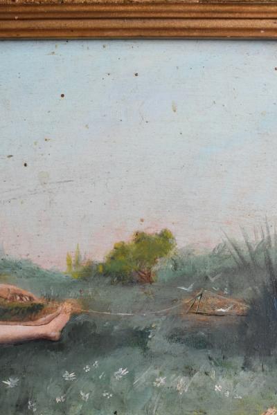 Nude bather symbolist painting 1900s 
