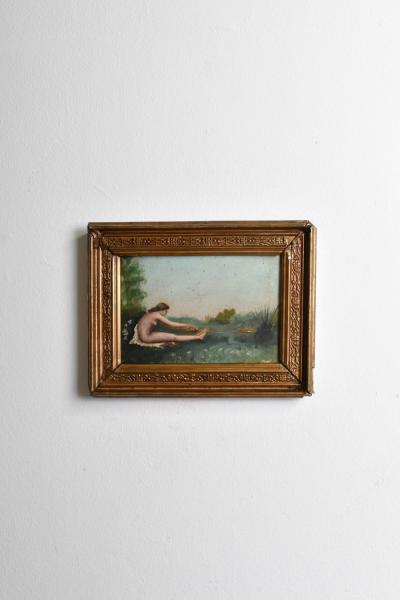 Nude bather symbolist painting 1900s 