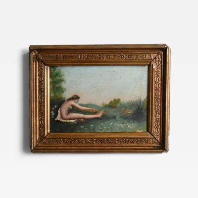 Nude bather symbolist painting 1900s 