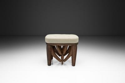 Nupe Stool With Upholstered Cushion Nigeria Mid 20th Century