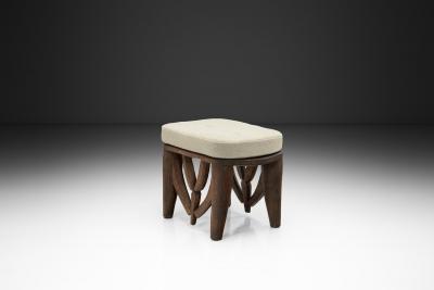 Nupe Stool With Upholstered Cushion Nigeria Mid 20th Century