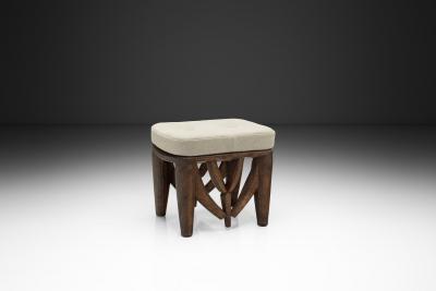 Nupe Stool With Upholstered Cushion Nigeria Mid 20th Century