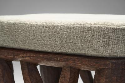 Nupe Stool With Upholstered Cushion Nigeria Mid 20th Century