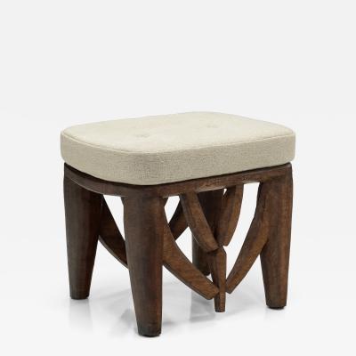 Nupe Stool With Upholstered Cushion Nigeria Mid 20th Century