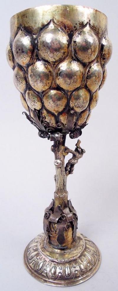 Nuremberg Baroque Silver Gilt Grape Goblet 18th Century