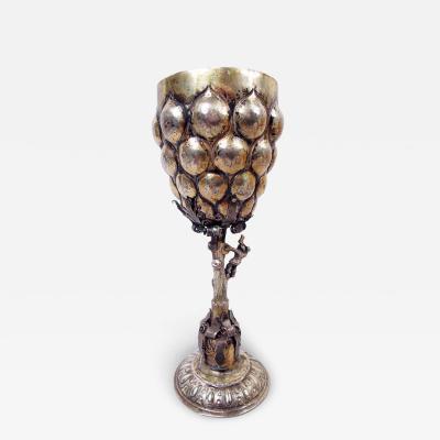Nuremberg Baroque Silver Gilt Grape Goblet 18th Century