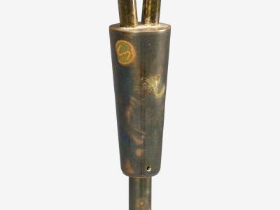 Nybro Armaturfabrik Floor Lamp Wood Metal Fabric Sweden 1940s